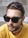 VEYREY VeyRey Slnečné okuliare polarizačné lesklé Nerd Black s čiernymi sklami