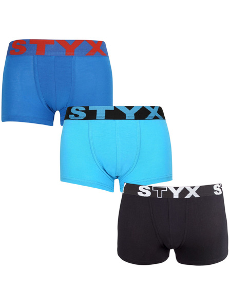 Styx Sada troch - detské boxerky Styx športová guma viacfarebné