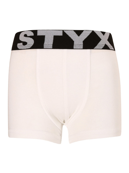 Styx Detské boxerky Styx športová guma biele