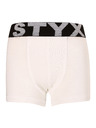 Styx Detské boxerky Styx športová guma biele