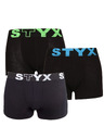 Styx Sada troch - detské boxerky Styx športová guma čierne