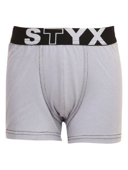 Styx Detské boxerky Styx športová guma svetlo sivé