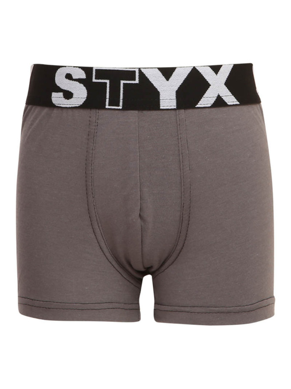 Styx Detské boxerky Styx športová guma tmavo sivé
