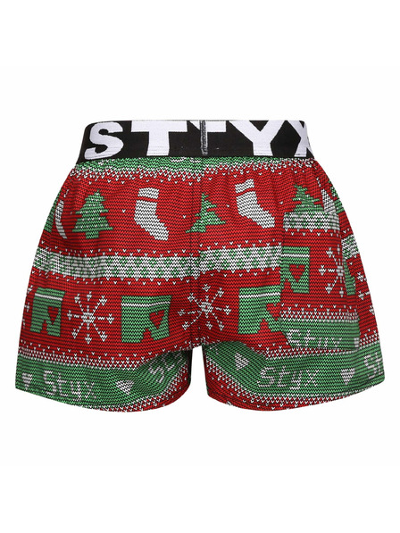 Styx Detské trenky Styx art športová guma Vianoce pletené