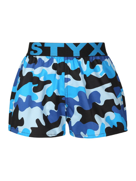 Styx Detské trenky Styx art športová guma maskáč modrý