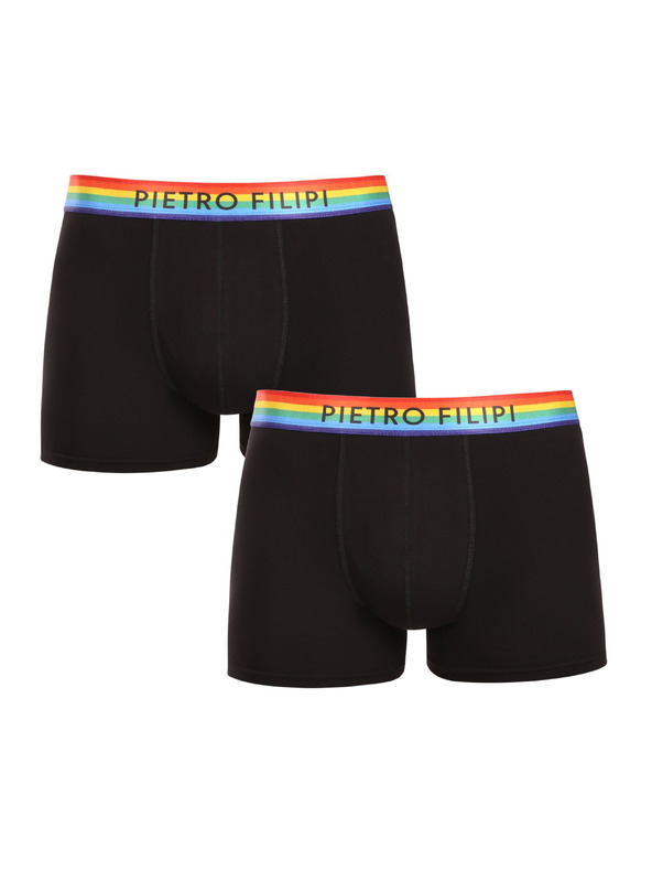 Pietro Filipi Sada dvoch - pánske boxerky Pietro Filipi čierne rainbow