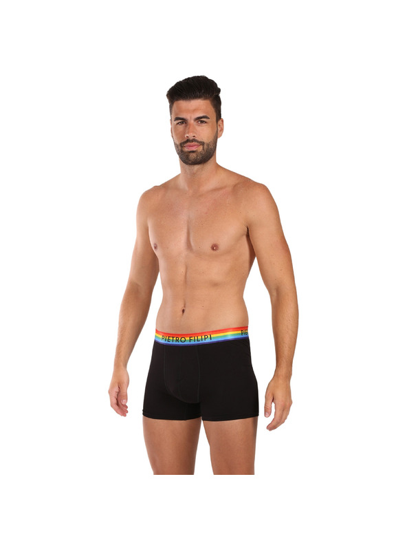 Pietro Filipi Sada dvoch - pánske boxerky Pietro Filipi čierne rainbow