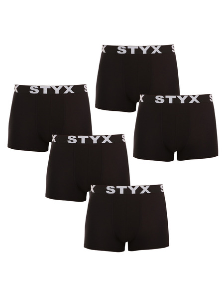 Styx Sada piatich - pánske boxerky Styx športová guma nadrozmer čierne