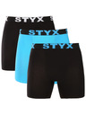 Styx Sada troch kusov - pánske boxerky Styx dlhé športové elastické pestrofarebné