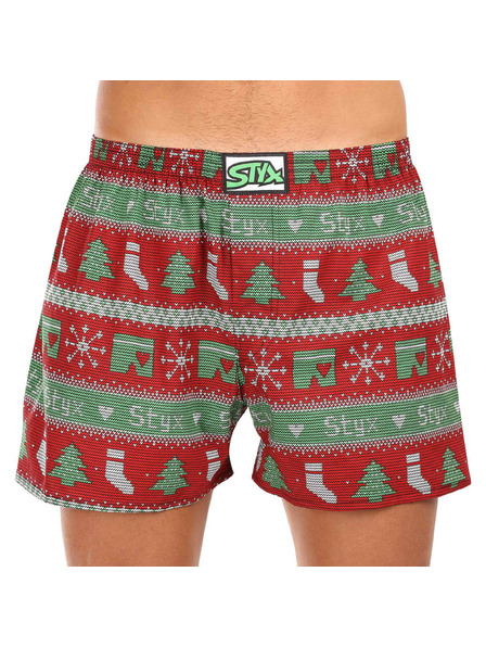 Styx Pánske trenky Styx art klasická guma nadrozmer Vianoce pletené