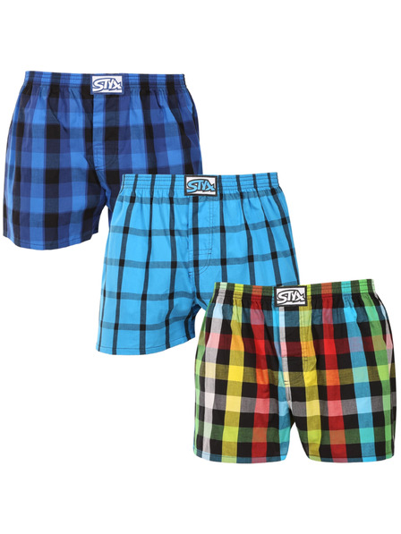 Styx Sada troch kusov - pánske šortky Styx classic rubber oversized multicolor
