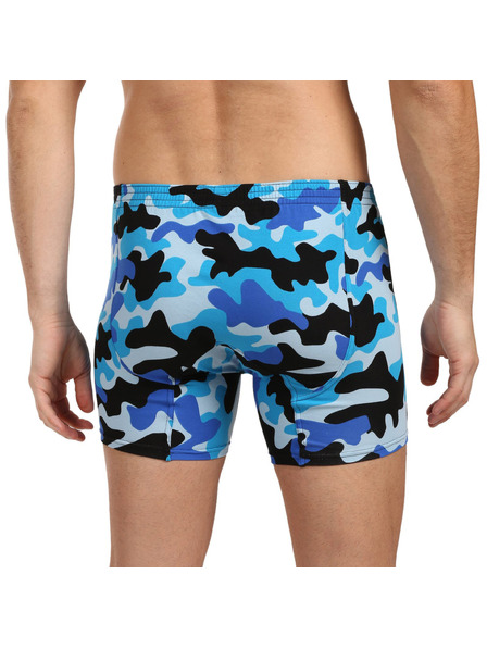 Styx Pánske boxerky Styx long art klasická guma maskovanie modré