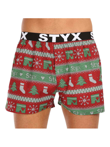 Styx Pánske trenky Styx art športová guma Vianoce pletené