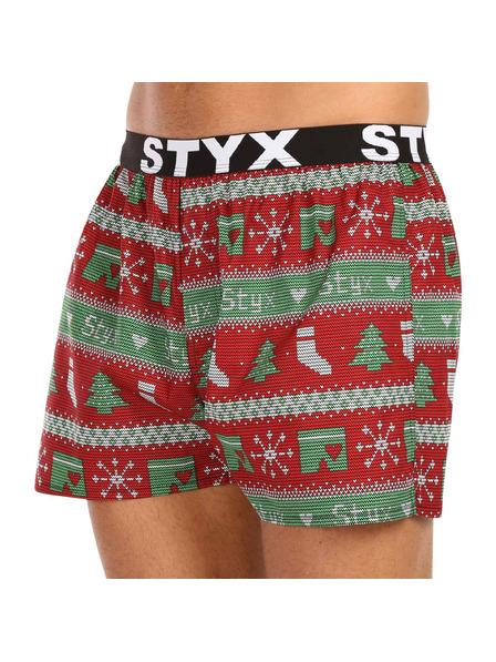 Styx Pánske trenky Styx art športová guma Vianoce pletené