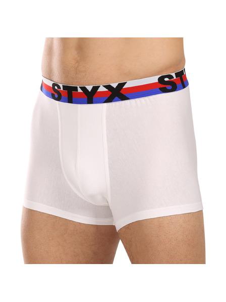 Styx Pánske boxerky Styx športová guma biele trikolor