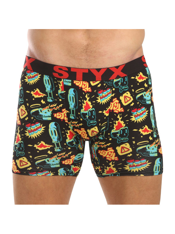 Styx Sada troch - pánske boxerky Styx long art športová guma viacfarebné