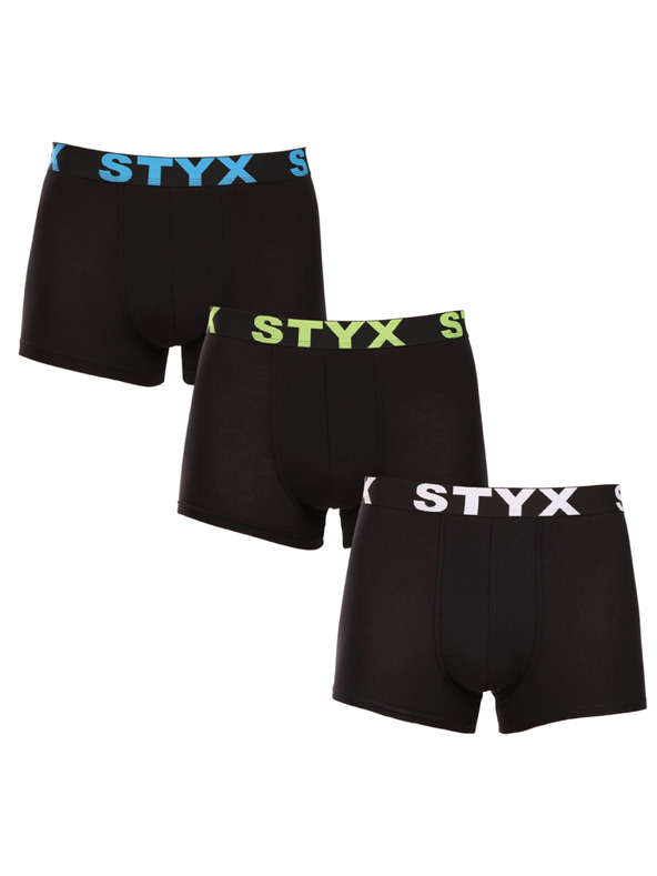Styx Sada troch - pánske boxerky Styx športová guma nadrozmer viacfarebné