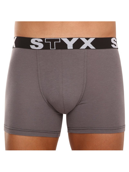 Styx Sada tri - pánske boxerky Styx long športová guma tmavo sivé