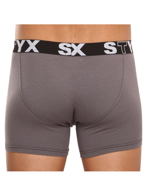 Styx Sada tri - pánske boxerky Styx long športová guma tmavo sivé