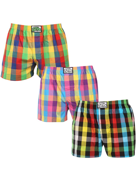 Styx Sada troch kusov - pánske šortky Styx classic rubber oversized multicolor