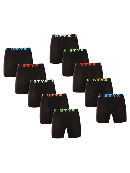 Styx Sada desať - pánske boxerky Styx long športová guma čierne