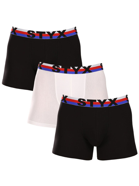 Styx Sada tri - pánske boxerky Styx long športová guma viacfarebné trikolóra