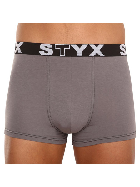 Styx Sada tri - pánske boxerky Styx športová guma nadrozmer tmavo sivé