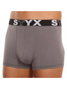 Styx Sada tri - pánske boxerky Styx športová guma nadrozmer tmavo sivé