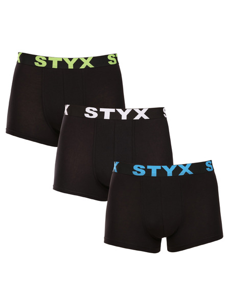 Styx Súprava troch kusov - pánske boxerky Styx športové elastické pestrofarebné