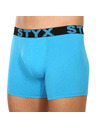 Styx Sada tri - pánske boxerky Styx long športová guma svetlo modré