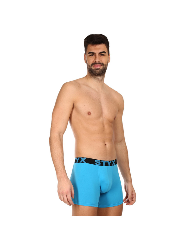 Styx Sada tri - pánske boxerky Styx long športová guma svetlo modré