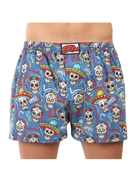 Styx Pánske trenky Styx art klasická guma nadrozmer lebka