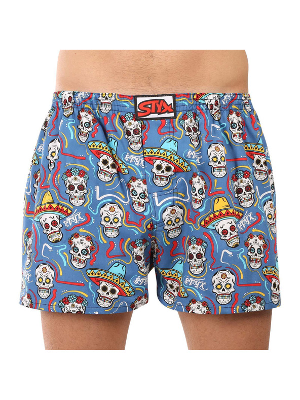 Styx Pánske trenky Styx art klasická guma nadrozmer lebka