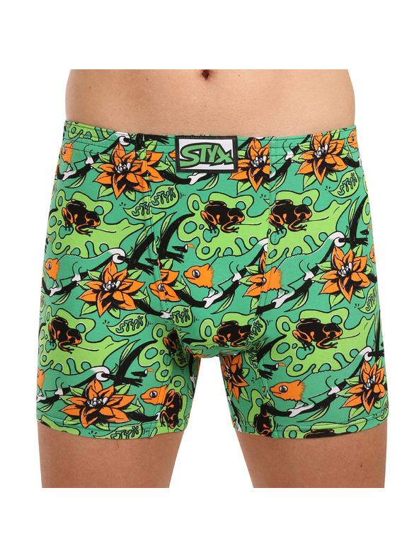 Styx Pánske boxerky Styx long art klasická guma tropic