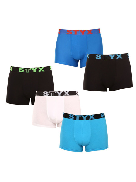 Styx Sada päť - pánske boxerky Styx športová guma viacfarebné