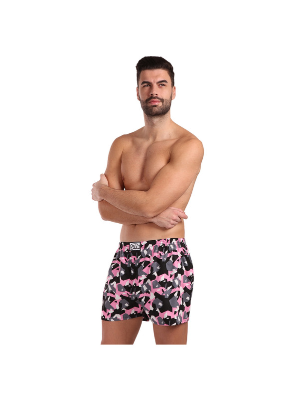 Styx Pánske trenky Styx art klasická guma maskovací hranatý
