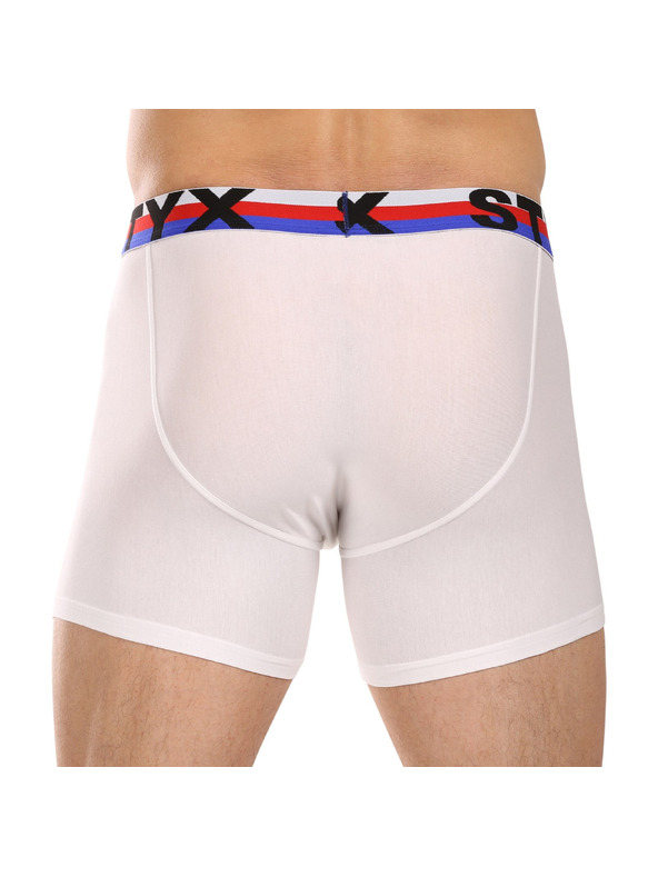 Styx Sada troch - pánske boxerky Styx long športová guma biele trikolóra