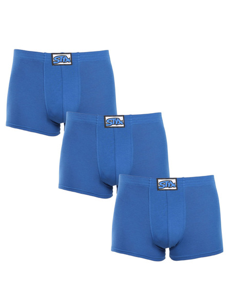 Styx Sada troch - pánske boxerky Styx klasická guma modré