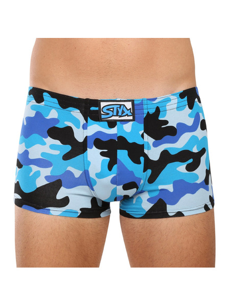 Styx Pánske boxerky Styx art klasická guma maskovací modrý