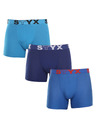 Styx Sada troch - pánske boxerky Styx long športová guma modré