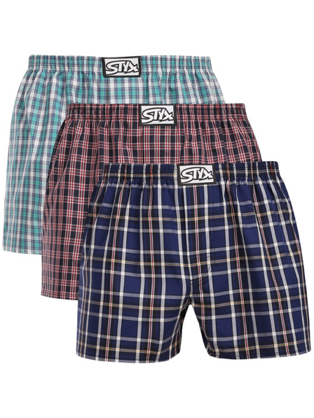 Styx Súprava troch kusov - pánske šortky Styx classic elastické viacfarebné