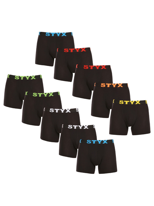 Styx Sada desať - pánske boxerky Styx long športová guma čierne