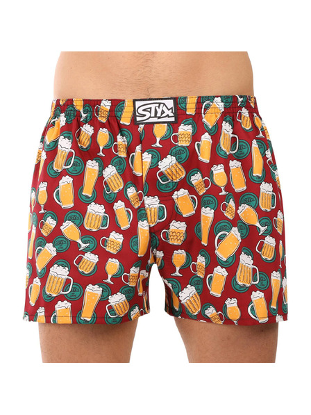 Styx Pánske trenky Styx art klasická guma nadväčšie pivo