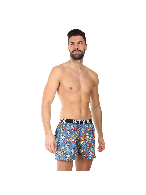 Styx Pánske trenky Styx art športová guma lebky