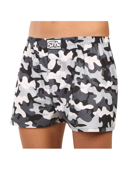 Styx Pánske trenky Styx art klasická guma maskovací sivý