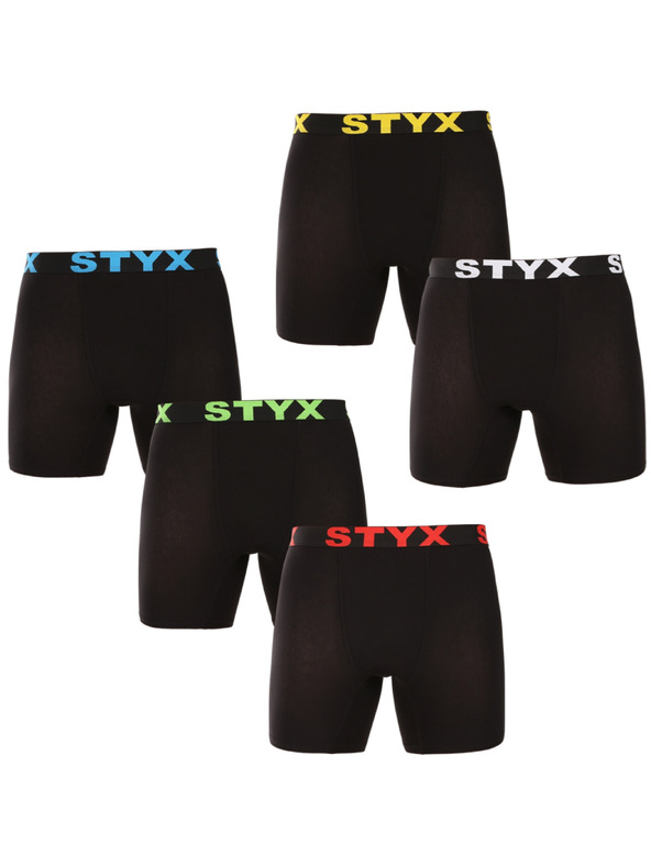 Styx Sada päť - pánske boxerky Styx long športová guma čierne