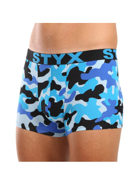 Styx Pánske boxerky Styx art športová guma nadväčšie maskovací modrý