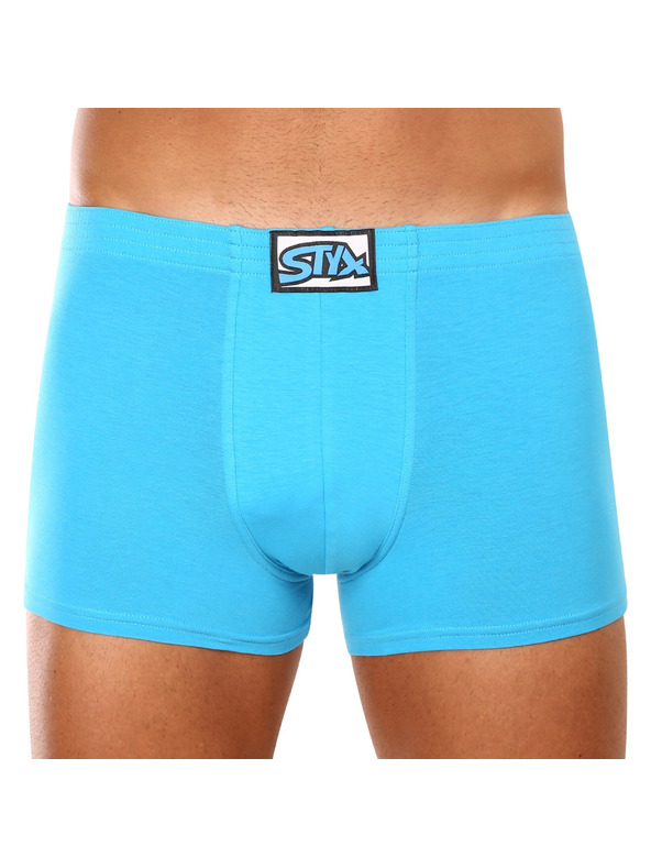 Styx Sada troch - pánske boxerky Styx klasická guma svetlo modré