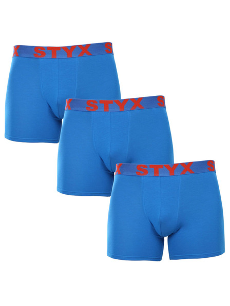 Styx Sada troch - pánske boxerky Styx long športová guma modré
