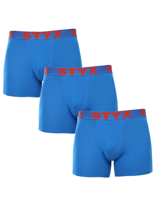 Styx Sada troch - pánske boxerky Styx long športová guma modré